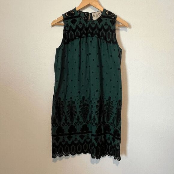 Sea New York Broderie Anglaise Embroidered Eyelet Shift Dress Women's Size 4 - Picture 1 of 6